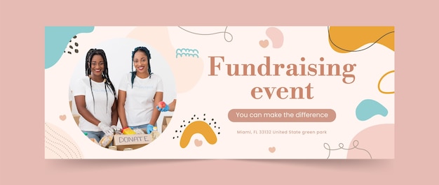 Free vector fundraising event facebook cover