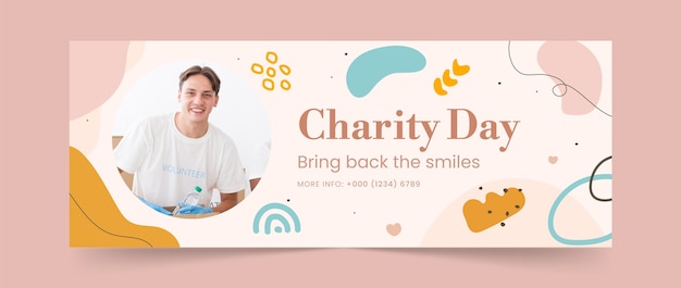 Free vector fundraising event facebook cover