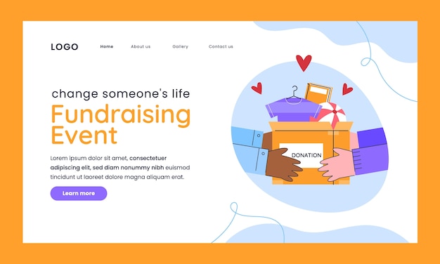 Fundraising event   landing page template