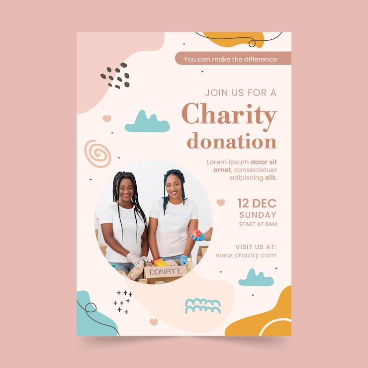 Free Vector fundraising event poster template
