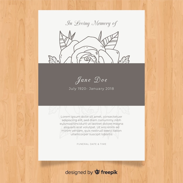 Free vector funeral card template