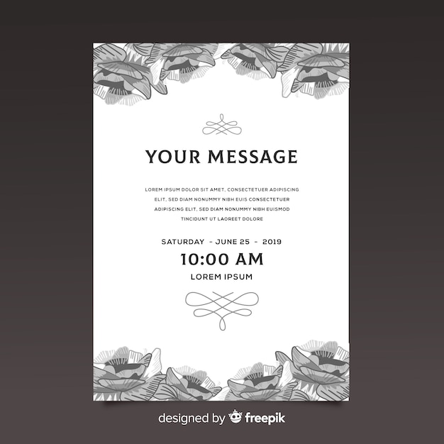 Free vector funeral card template