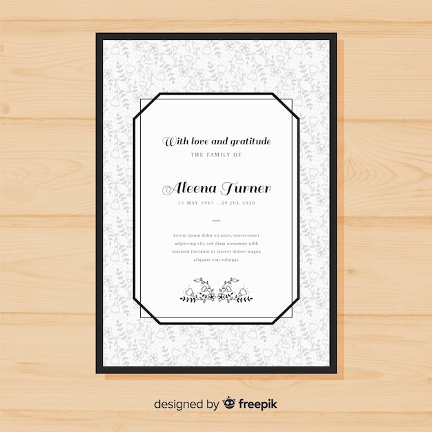 Funeral card template