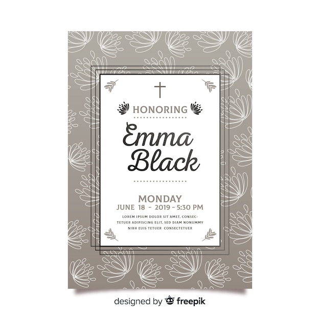 Free vector funeral card template