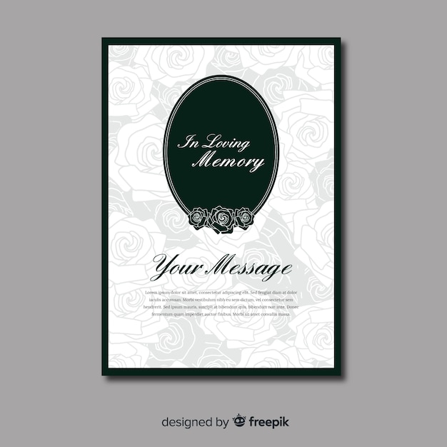 Free vector funeral card template