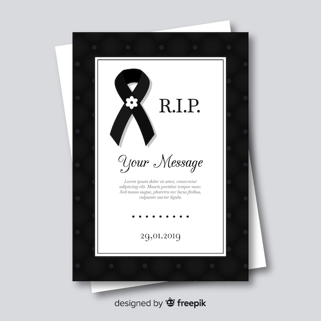 Free vector funeral card template