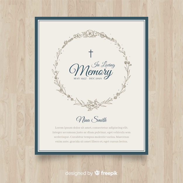 Funeral card template