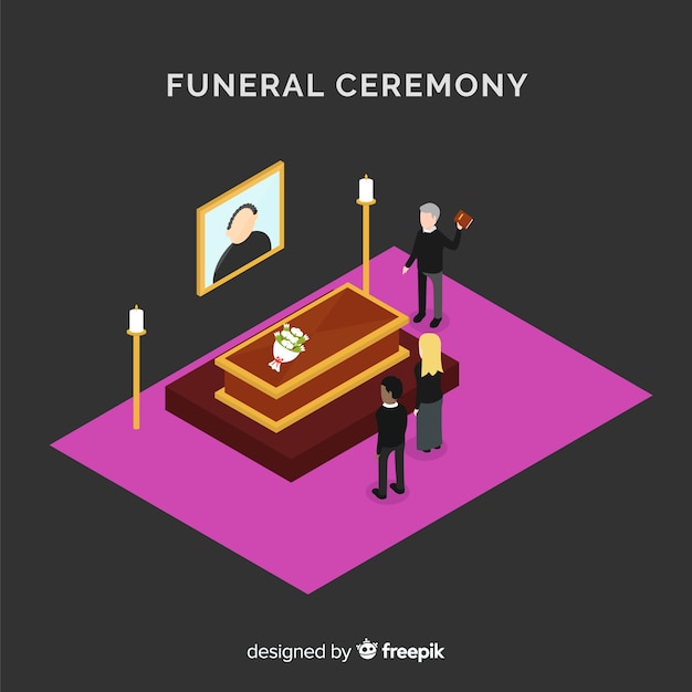 Бесплатное векторное изображение Фон похоронных церемоний