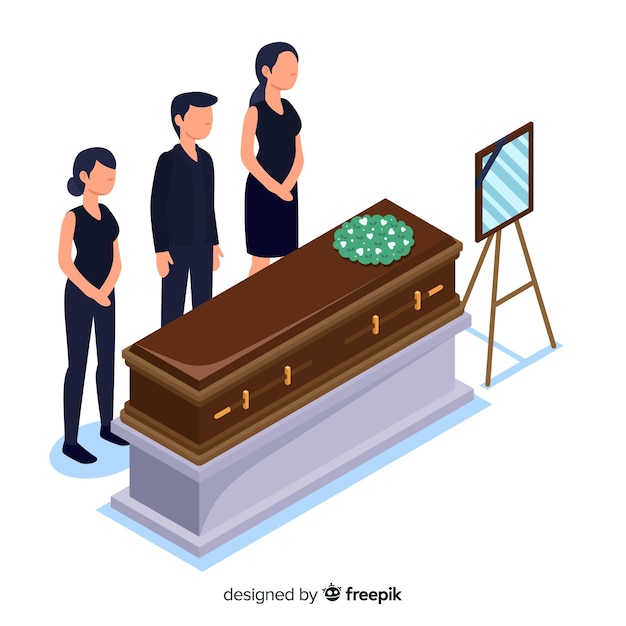 Бесплатное векторное изображение Похоронная церемония