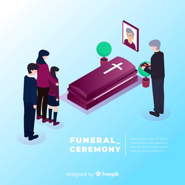 Vettore gratuito cerimonia funebre
