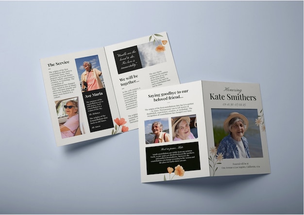 Funeral  trifold brochure design template