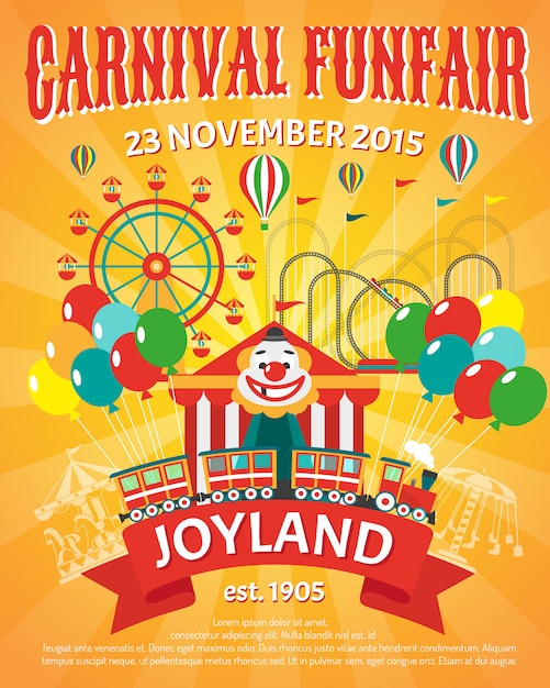 Vettore gratuito illustrazione di poster funfair