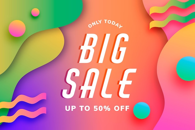 Funky gradient colorful sale background