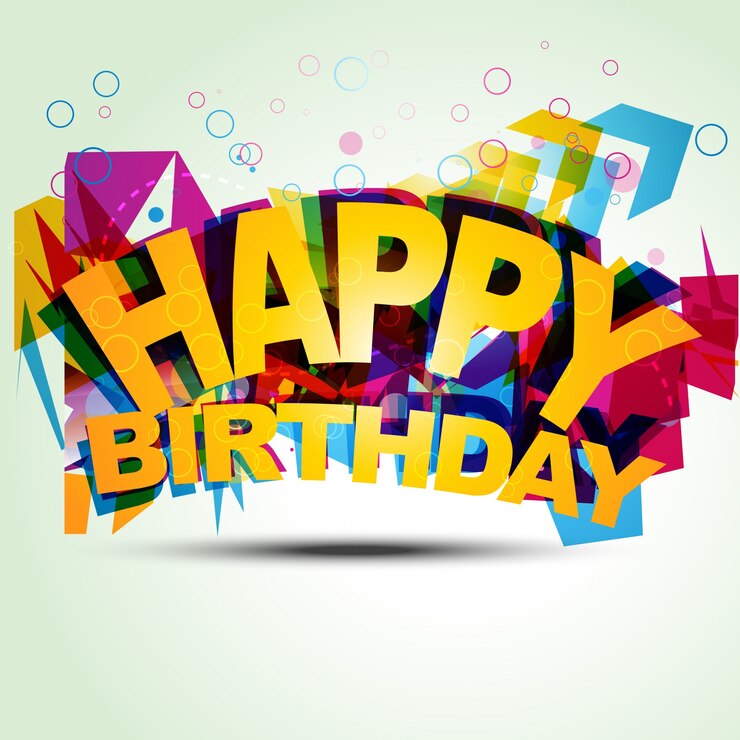 Free Vector funky happy birthday illustration