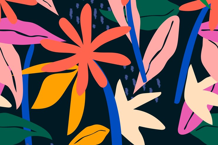 Free Vector funky leaf background seamless pattern vector