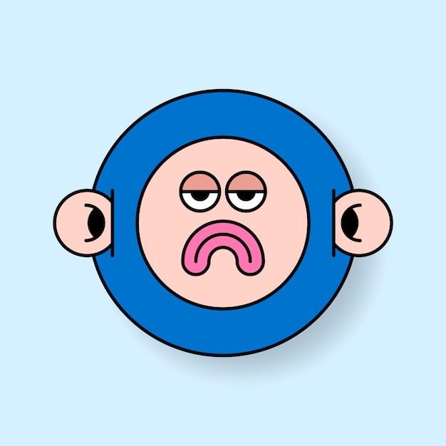 Funky Monkey Monster Emoji Sticker Vector