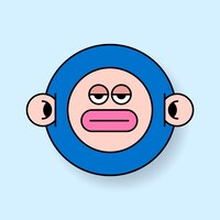 Vettore adesivo emoji mostro scimmia funky