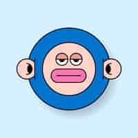 Free vector funky monkey monster emoji sticker vector