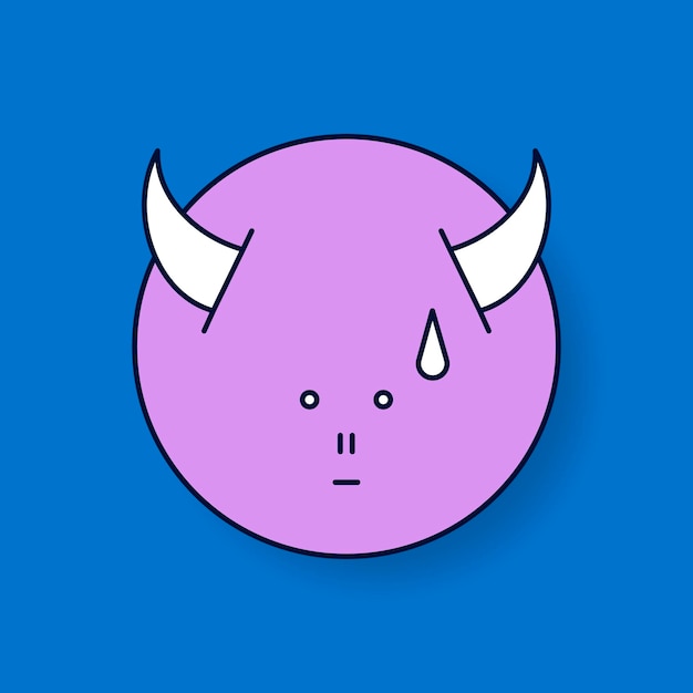 Free vector funky purple devil monster emoji vector