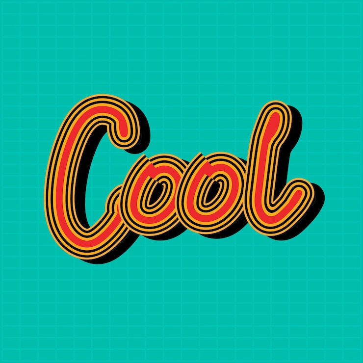 Free Vector funky red cool vector green calligraphy