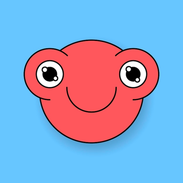 Funky red goldfish emoji sticker vector