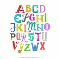 Free vector funny alphabet