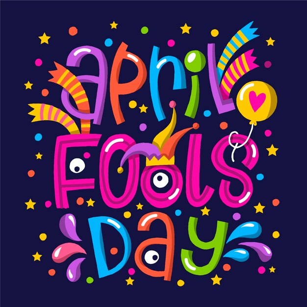 Funny april fool's day with colourful dots