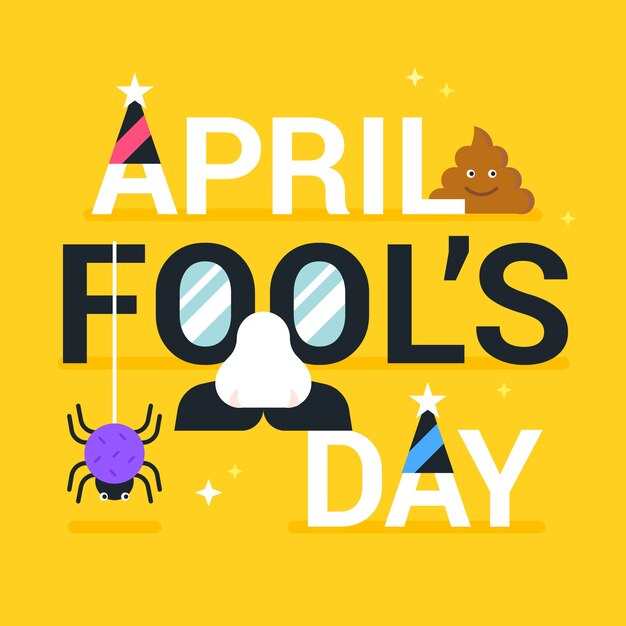 Funny april fools day flat design