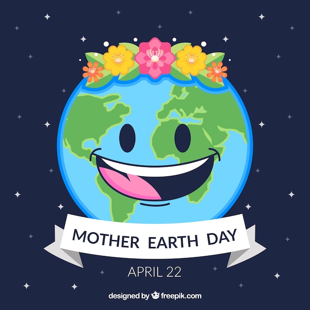 Free vector funny background for the world earth day