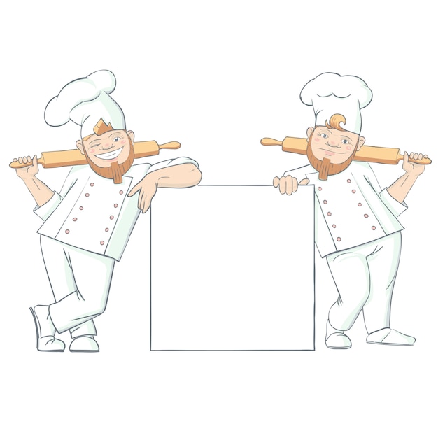 Free vector funny baker characters illustration