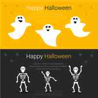 Free vector funny banners for a happy halloween