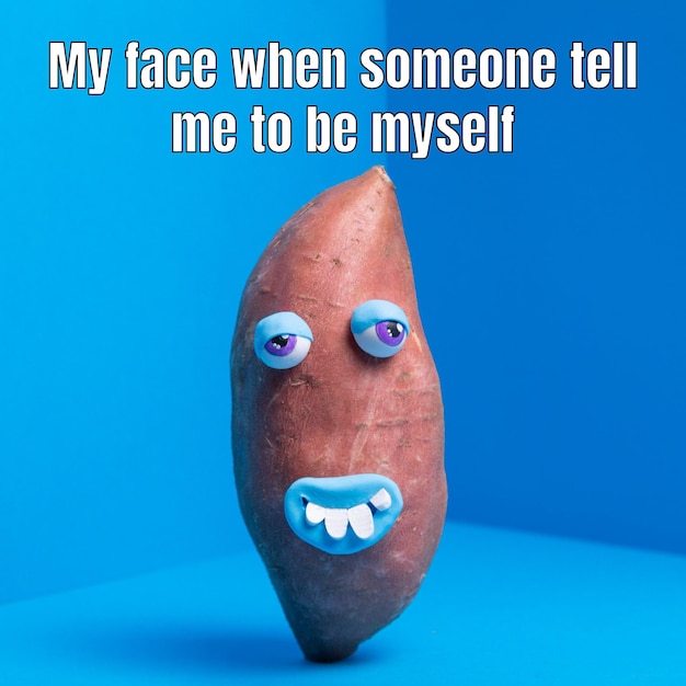 Free vector funny be yourself meme