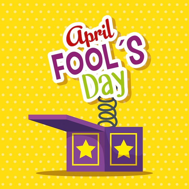 Free vector funny box with message to fools day