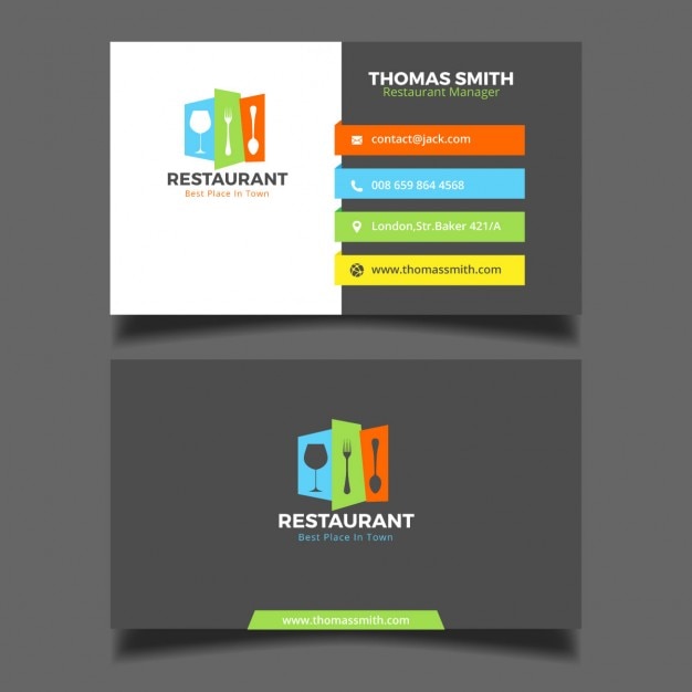 Funny business card for a restaurant