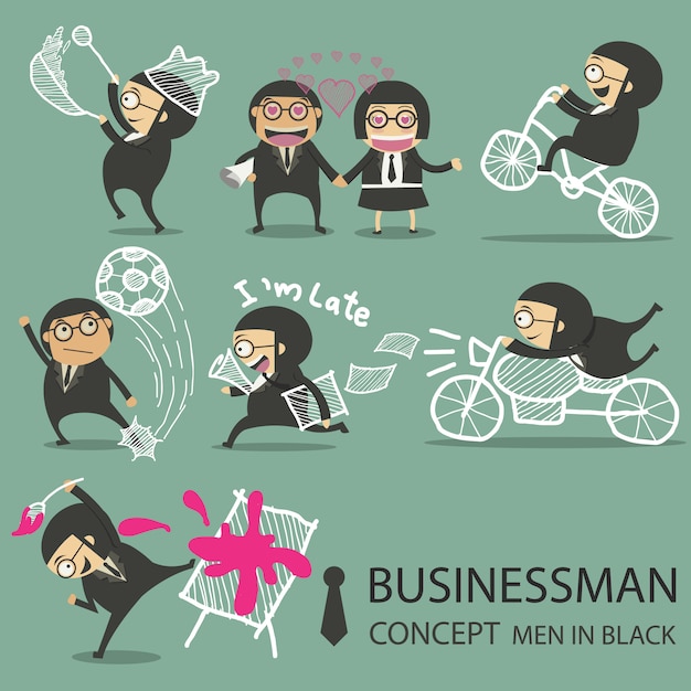 Free vector funny businesswoman character collection