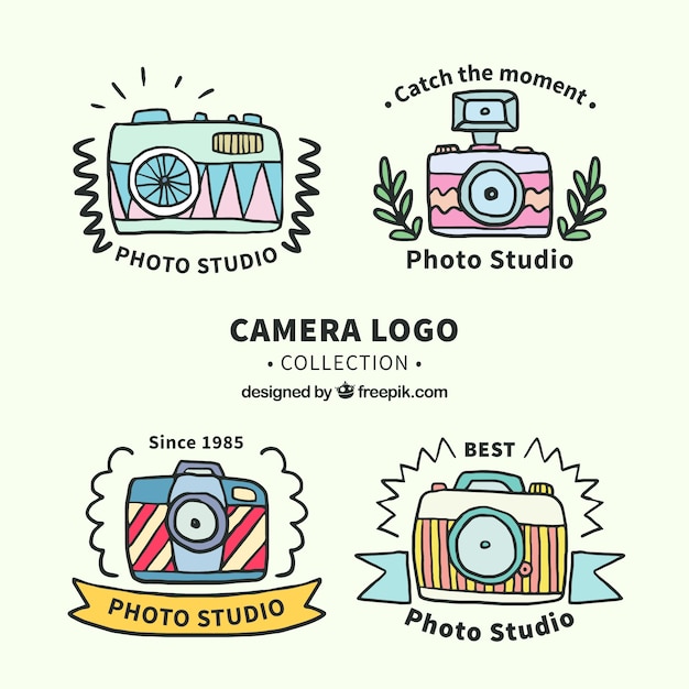 Free vector funny camera logo collection