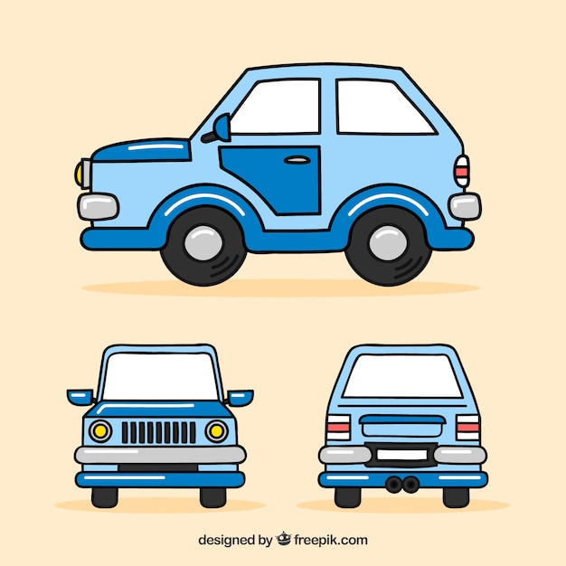 Free vector funny car in different views