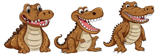 Funny cartoon crocodile character