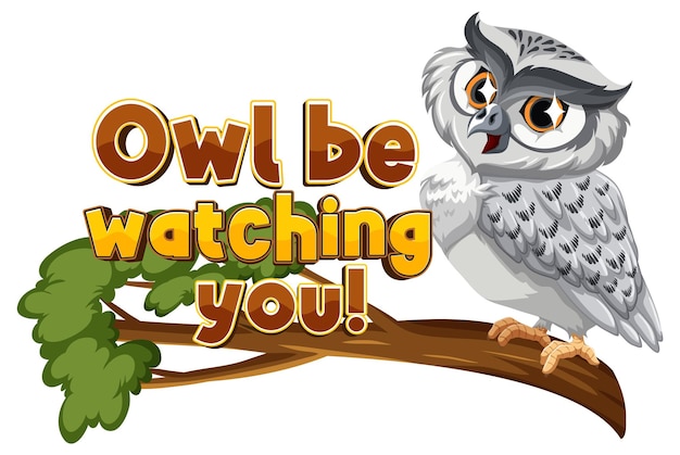 Free vector funny cartoon owl watching you