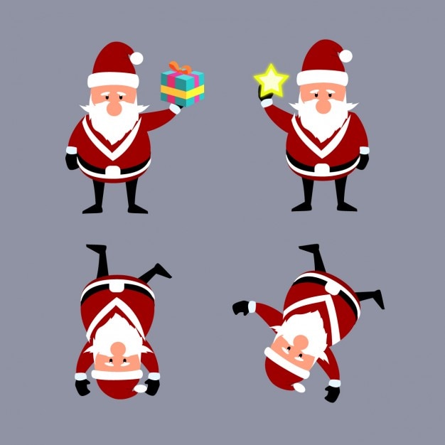 Free vector funny cartoons of santa claus