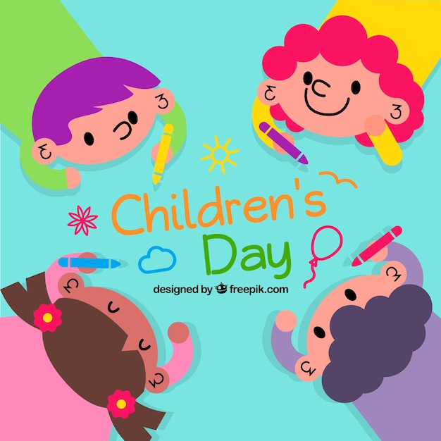 Funny childrens day concept