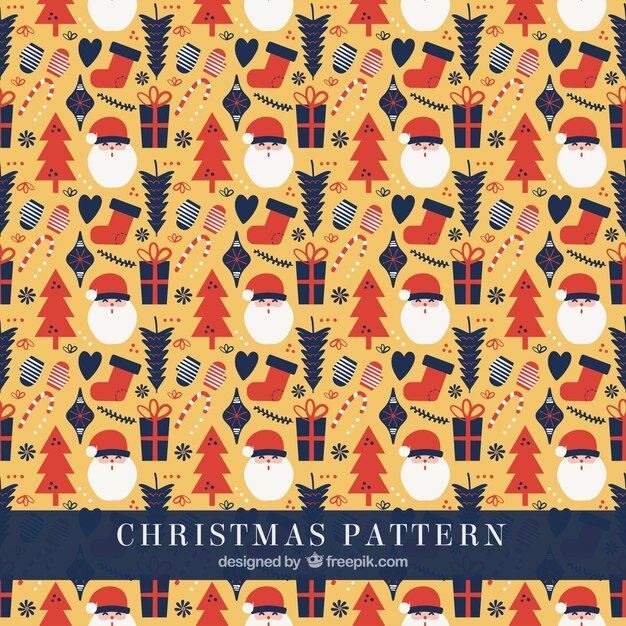 Funny christmas elements pattern