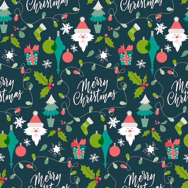 Funny christmas pattern background