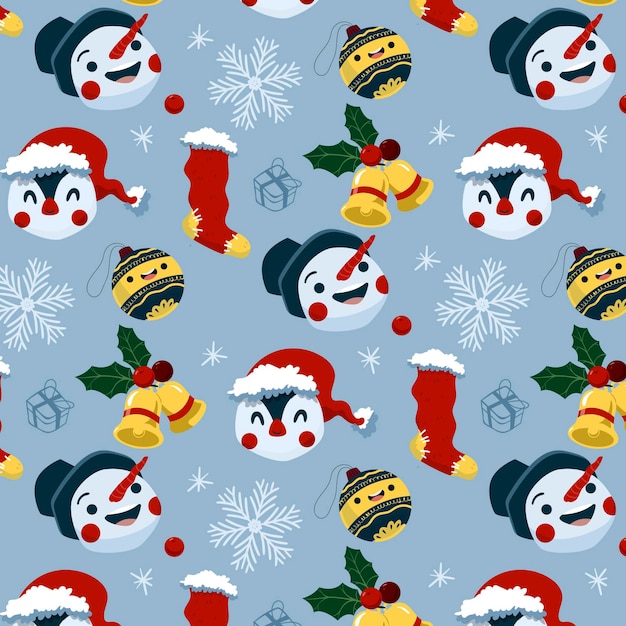 Funny christmas pattern with penguins