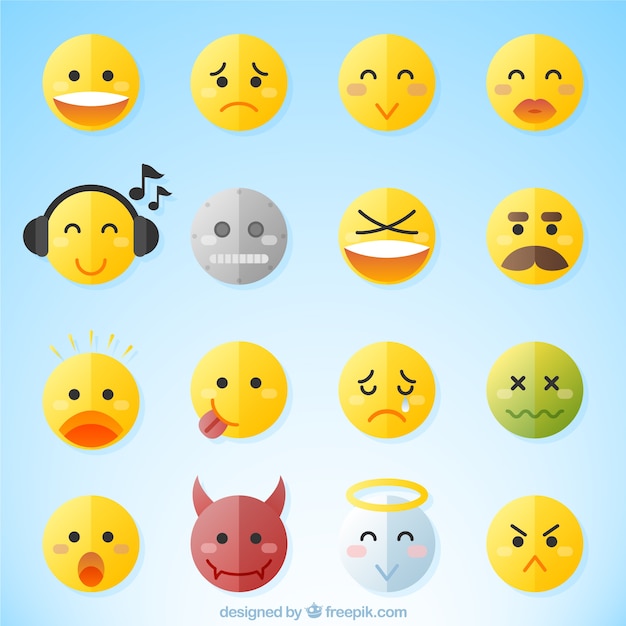 Funny collection of decorative emoticons