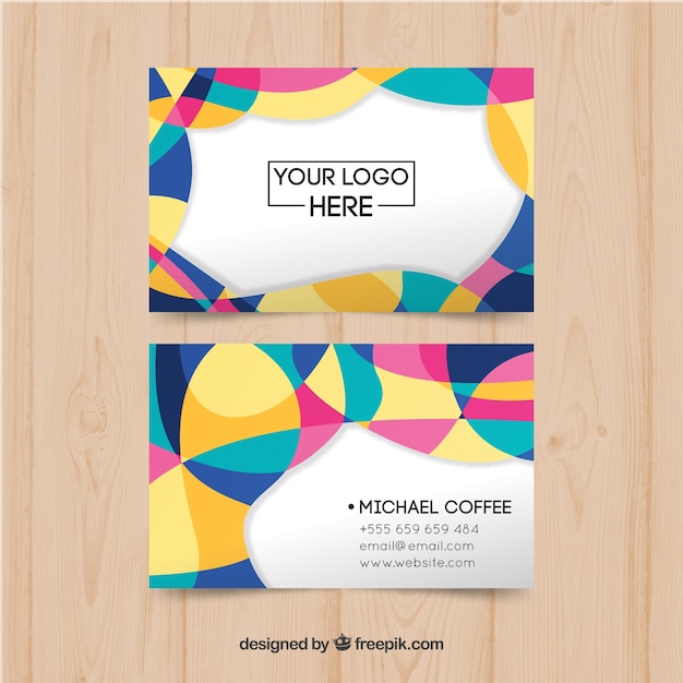 Free vector funny  colorful business card
