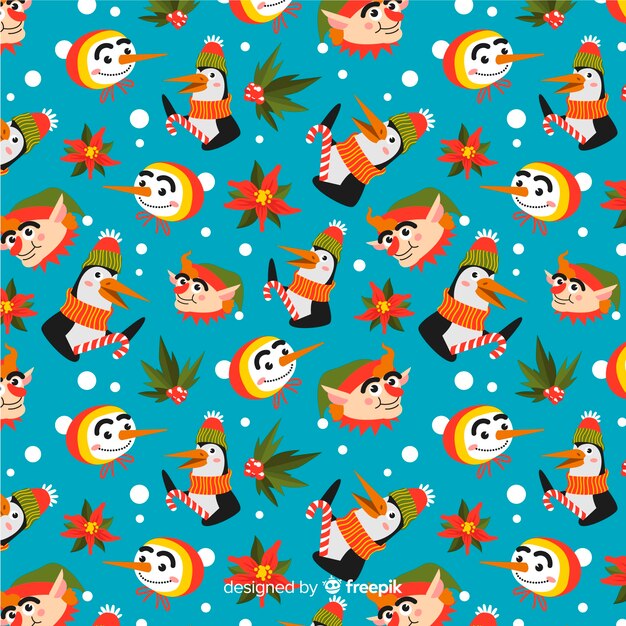 Funny colorful christmas pattern