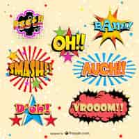 Free vector funny comic book onomatopeyas