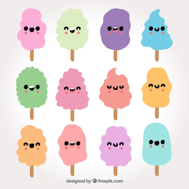Free vector funny cotton candy collection