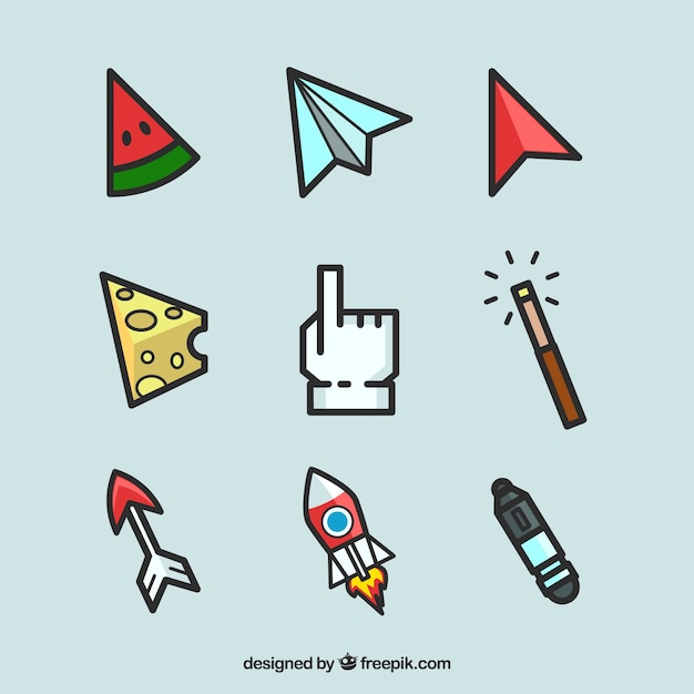 Free vector funny cursor pack